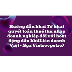 Hướng dẫn khai Tờ khai tạm tính tiền lãi dầu, khí nước chủ nhà (Liên doanh Việt-Nga “Vietsovpetro”)
