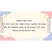 Hướng dẫn khai Tờ khai thuế thu nhập doanh nghiệp (áp dụng đối với phương pháp tỷ lệ trên doanh thu) theo thông tư 80/2021/TT-BTC