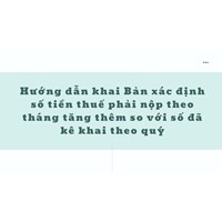 Hướng dẫn khai Bản xác định số tiền thuế phải nộp theo tháng tăng thêm so với số đã kê khai theo quý