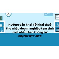Hướng dẫn khai Tờ khai thuế thu nhập doanh nghiệp tạm tính mới nhất theo thông tư 80/2021/TT-BTC