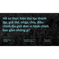 Hồ sơ thực hiện thủ tục thành lập, giải thể, nhập, chia, điều chỉnh địa giới đơn vị hành chính bao gồm những gì?