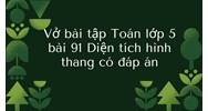 Vở bài tập Toán lớp 5 bài 91 Diện tích hình thang có đáp án