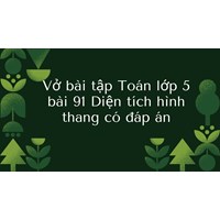Vở bài tập Toán lớp 5 bài 91 Diện tích hình thang có đáp án
