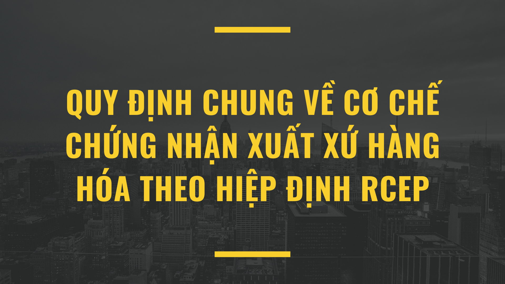 Quy định chung về cơ chế chứng nhận xuất xứ hàng hóa theo Hiệp định RCEP