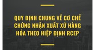 Quy định chung về cơ chế chứng nhận xuất xứ hàng hóa theo Hiệp định RCEP