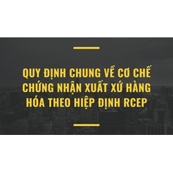 Quy định chung về cơ chế chứng nhận xuất xứ hàng hóa theo Hiệp định RCEP