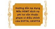 Hướng dẫn áp dụng Mẫu HSMT dịch vụ phi tư vấn thuộc phạm vi điều chỉnh của EVFTA, UKVFTA