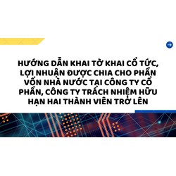 Hướng dẫn khai Tờ khai cổ tức, lợi nhuận được chia cho phần vốn nhà nước tại công ty cổ phần, công ty trách nhiệm hữu hạn hai thành viên trở lên