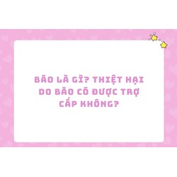 Bão là gì? Thiệt hại do bão có được trợ cấp không?