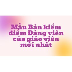 Mẫu Bản kiểm điểm Đảng viên của giáo viên mới nhất