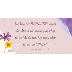 Dự kiến từ 01/07/2024, người dân không cần mang giấy phép lái xe khi đã tích hợp Giấy phép lái xe vào VNeID?