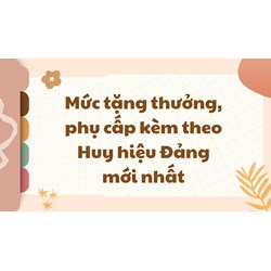 Mức tặng thưởng, phụ cấp kèm theo Huy hiệu Đảng mới nhất