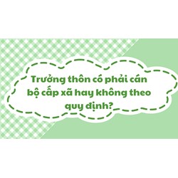 Trưởng thôn có phải cán bộ cấp xã hay không theo quy định?