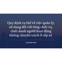 Quy định cụ thể về việc quản lý, sử dụng đối với từng chức vụ, chức danh người hoạt động không chuyên trách ở cấp xã