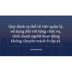 Quy định cụ thể về việc quản lý, sử dụng đối với từng chức vụ, chức danh người hoạt động không chuyên trách ở cấp xã