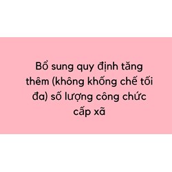 Bổ sung quy định tăng thêm (không khống chế tối đa) số lượng công chức cấp xã