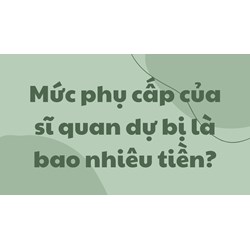 Mức phụ cấp của sĩ quan dự bị hiện nay là bao nhiêu tiền?