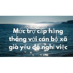 Mức trợ cấp hằng tháng với cán bộ xã già yếu đã nghỉ việc