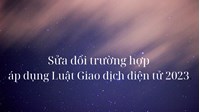 Sửa đổi trường hợp áp dụng Luật Giao dịch điện tử 2023