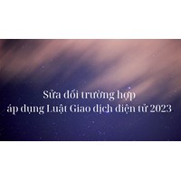 Sửa đổi trường hợp áp dụng Luật Giao dịch điện tử 2023
