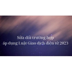 Sửa đổi trường hợp áp dụng Luật Giao dịch điện tử 2023