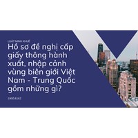 Hồ sơ đề nghị cấp giấy thông hành xuất, nhập cảnh vùng biên giới Việt Nam - Trung Quốc gồm những gì?