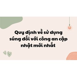 Quy định về sử dụng súng đối với công an cập nhật mới nhất