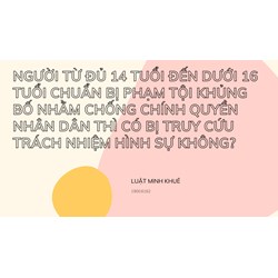 Người từ đủ 14 tuổi đến dưới 16 tuổi chuẩn bị phạm tội khủng bố nhằm chống chính quyền nhân dân thì có bị truy cứu trách nhiệm hình sự không?