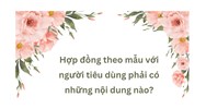 Hợp đồng theo mẫu với người tiêu dùng phải có những nội dung nào?