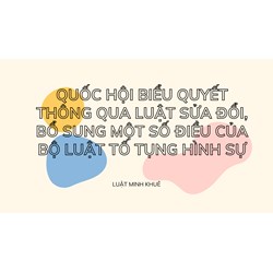 Quốc hội biểu quyết thông qua Luật sửa đổi, bổ sung một số điều của Bộ luật Tố tụng hình sự