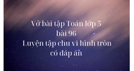Vở bài tập Toán lớp 5 bài 96 Luyện tập Chu vi hình tròn có đáp án