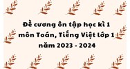 Đề cương ôn tập học kì 1 môn Toán, Tiếng Việt lớp 1 mới nhất