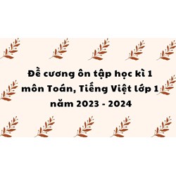 Đề cương ôn tập học kì 1 môn Toán, Tiếng Việt lớp 1 mới nhất