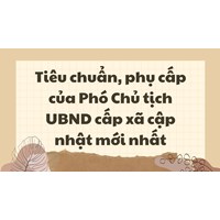 Tiêu chuẩn, phụ cấp của Phó Chủ tịch UBND cấp xã cập nhật mới nhất