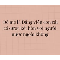 Bố mẹ là Đảng viên thì con cái có được kết hôn với người nước ngoài không?