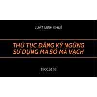 Thủ tục đăng ký ngừng sử dụng mã số mã vạch