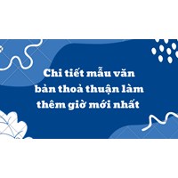 Chi tiết mẫu văn bản thoả thuận làm thêm giờ mới nhất