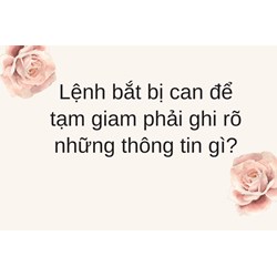 Lệnh bắt bị can để tạm giam phải ghi rõ những thông tin gì?
