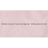 Đề kiểm tra học kì II lớp 8 môn Ngữ văn - Sở Đồng Nai mới nhất