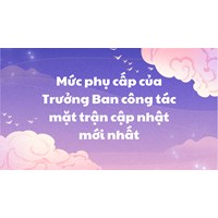 Mức phụ cấp của Trưởng Ban công tác mặt trận mới nhất năm 2024