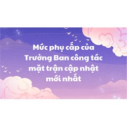 Mức phụ cấp của Trưởng Ban công tác mặt trận mới nhất năm 2024