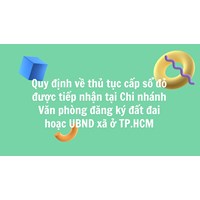 Quy định về thủ tục cấp sổ đỏ được tiếp nhận tại Chi nhánh Văn phòng đăng ký đất đai hoặc UBND xã ở TP.HCM