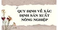 Quy định về xác định cá nhân trực tiếp sản xuất nông nghiệp