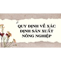 Quy định về xác định cá nhân trực tiếp sản xuất nông nghiệp