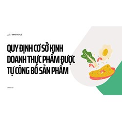 Quy định cơ sở kinh doanh thực phẩm được tự công bố sản phẩm