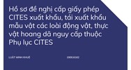 Hồ sơ đề nghị cấp giấy phép CITES xuất khẩu, tái xuất khẩu mẫu vật các loài động vật, thực vật hoang dã nguy cấp thuộc Phụ lục CITES