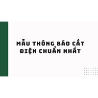 Mẫu thông báo cắt điện theo quy định mới nhất