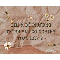 Tìm m để phương trình sau có nghiệm Toán lớp 9