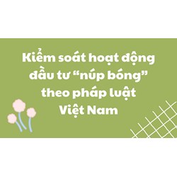 Kiểm soát hoạt động đầu tư “núp bóng” theo pháp luật Việt Nam