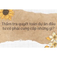 Thẩm tra quyết toán dự án đầu tư có phải cung cấp những gì?
